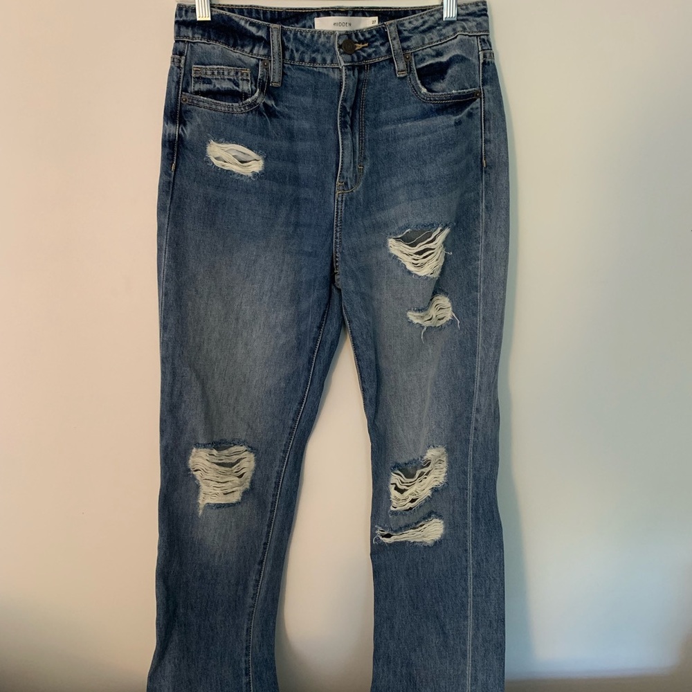 Hidden Distressed Boyfriend Jeans New Size 27